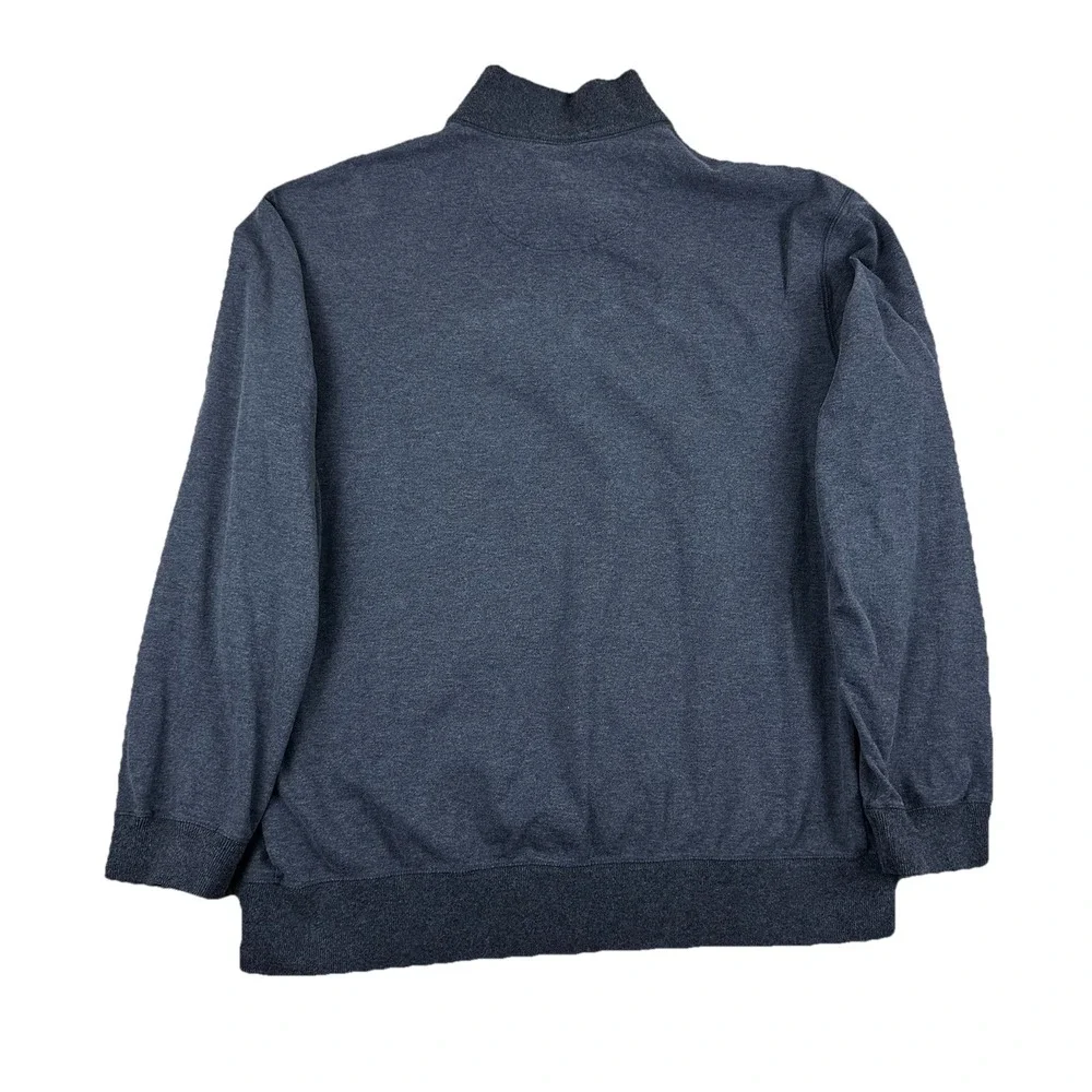 Tasso Elba Mens 1/4 Zip Pullover Charcoal Gray‎ 100% Cotton Large Smart Casual